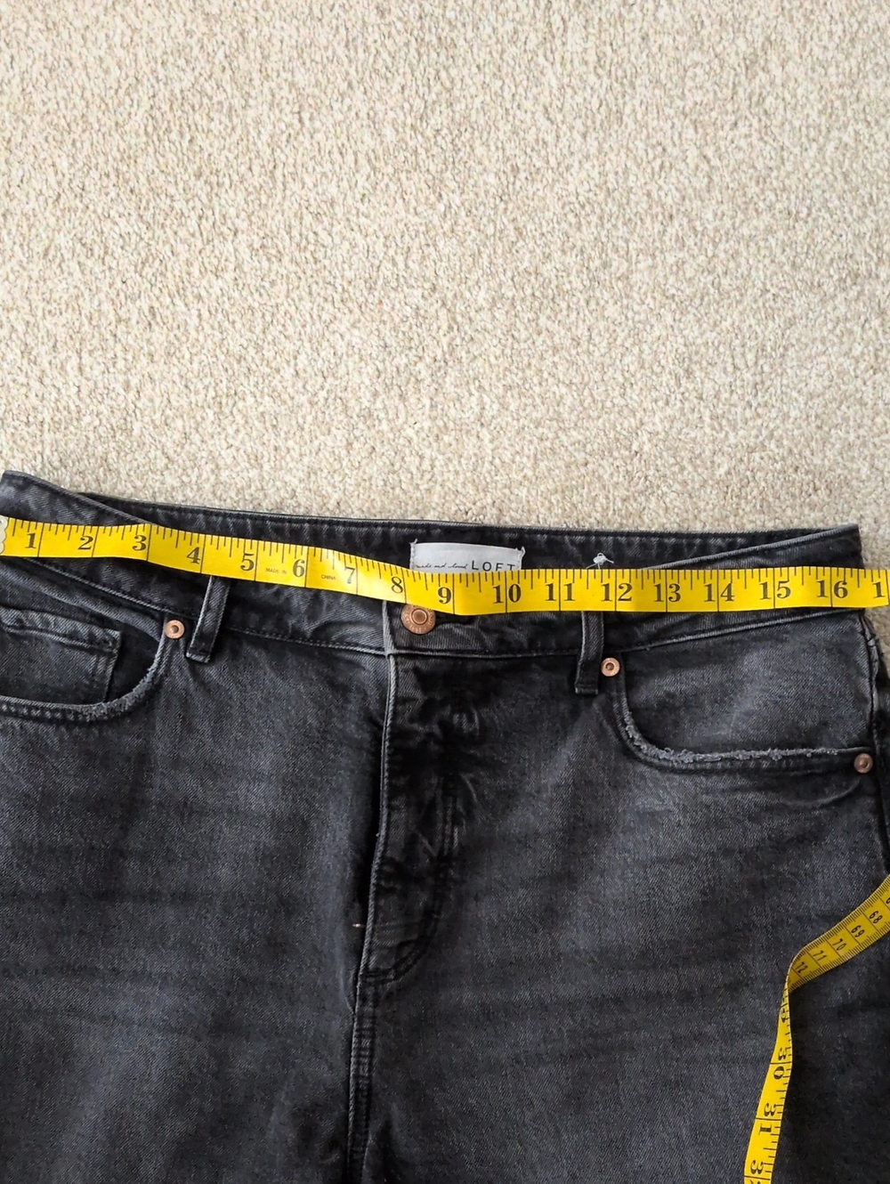 LOFT Charcoal Gray Curvy Straight Crop Jeans